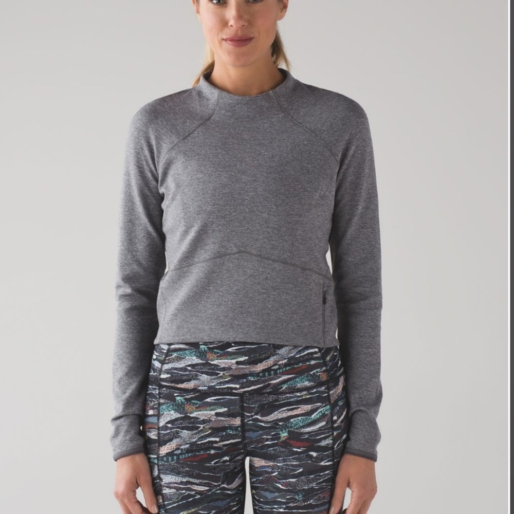Lululemon Hill And Valley Mock Neck in Heathered Slate